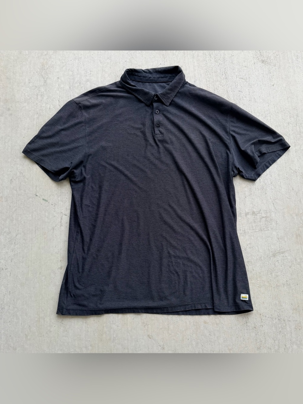Vuori Strato Tech Polo Shirt Men Size Large Heather Gray Stretch Active